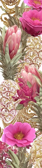 Free pineapple bookmark featuring a pink and brown pineapple
